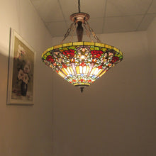 Load image into Gallery viewer, RADIANCE goods Victorian-Style 3 Light Inverted Ceiling Pendant 24" Shade