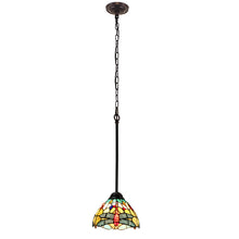 Load image into Gallery viewer, RADIANCE goods Tiffany-style Dark Bronze 1 Light Mini Pendant 8" Wide