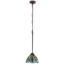 Load image into Gallery viewer, RADIANCE goods Tiffany-style Dark Bronze 1 Light Mini Pendant 8" Wide