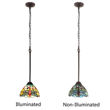 Load image into Gallery viewer, RADIANCE goods Tiffany-style Dark Bronze 1 Light Mini Pendant 8" Wide
