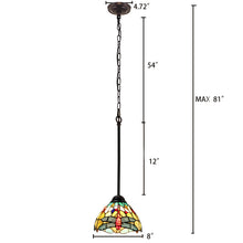 Load image into Gallery viewer, RADIANCE goods Tiffany-style Dark Bronze 1 Light Mini Pendant 8" Wide