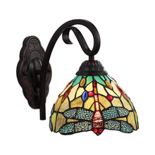 Load image into Gallery viewer, RADIANCE goods Dragonfly Tiffany-style Dark Bronze 1 Light Wall Sconce 8" Wide