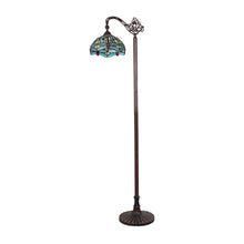 Load image into Gallery viewer, RADIANCE goods Dragonfly Tiffany-style Dark Bronze 1 Light Reading Floor Lamp 11" Wide/65" Tall