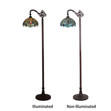 Load image into Gallery viewer, RADIANCE goods Dragonfly Tiffany-style Dark Bronze 1 Light Reading Floor Lamp 11" Wide/65" Tall