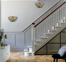 Load image into Gallery viewer, RADIANCE goods Dragonfly Tiffany-style Dark Bronze 1 Light Wall Sconce 12" Wide