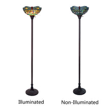 Load image into Gallery viewer, RADIANCE goods Tiffany-style Dark Bronze 1 Light Torchiere Lamp 14" Shade/70" Tall