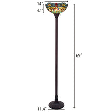 Load image into Gallery viewer, RADIANCE goods Tiffany-style Dark Bronze 1 Light Torchiere Lamp 14" Shade/70" Tall