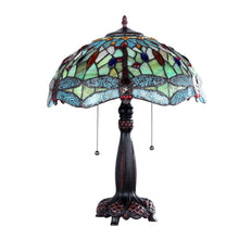 Load image into Gallery viewer, RADIANCE goods Dragonfly Tiffany-style Dark Bronze 2 Light Table Lamp 16" Wide