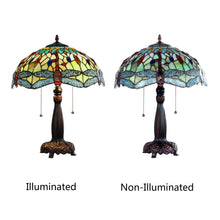 Load image into Gallery viewer, RADIANCE goods Dragonfly Tiffany-style Dark Bronze 2 Light Table Lamp 16" Wide