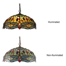 Load image into Gallery viewer, RADIANCE goods Tiffany-style Blackish Bronze 3 Light Hanging Pendant 18" Wide