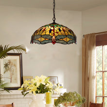 Load image into Gallery viewer, RADIANCE goods Tiffany-style Blackish Bronze 3 Light Hanging Pendant 18" Wide