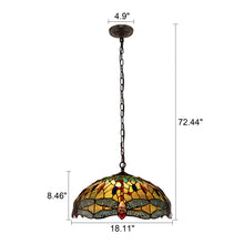 Load image into Gallery viewer, RADIANCE goods Tiffany-style Blackish Bronze 3 Light Hanging Pendant 18" Wide