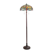 Load image into Gallery viewer, RADIANCE goods Tiffany-style 2 Light Dragonfly Floor Lamp 18" Shade