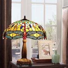 Load image into Gallery viewer, RADIANCE goods Tiffany-style Dragonfly 2 Light Table Lamp 18" Shade