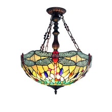 Load image into Gallery viewer, RADIANCE goods Tiffany-style Blackish Bronze 3 Light Hanging Pendant 18" Wide
