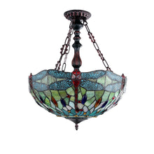 Load image into Gallery viewer, RADIANCE goods Tiffany-style Blackish Bronze 3 Light Hanging Pendant 18" Wide