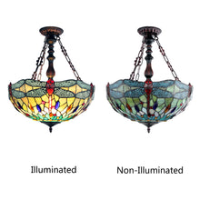 Load image into Gallery viewer, RADIANCE goods Tiffany-style Blackish Bronze 3 Light Hanging Pendant 18" Wide