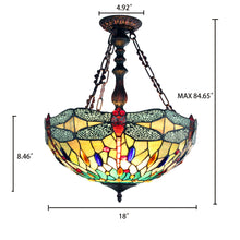 Load image into Gallery viewer, RADIANCE goods Tiffany-style Blackish Bronze 3 Light Hanging Pendant 18" Wide