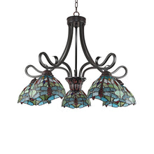 Load image into Gallery viewer, RADIANCE goods Dragonfly Tiffany-style Dark Bronze 5 Light Large Chandelier 27" Wide