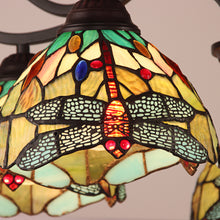 Load image into Gallery viewer, RADIANCE goods Dragonfly Tiffany-style Dark Bronze 5 Light Large Chandelier 27" Wide