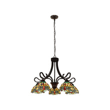 Load image into Gallery viewer, RADIANCE goods Dragonfly Tiffany-style Dark Bronze 5 Light Large Chandelier 27" Wide