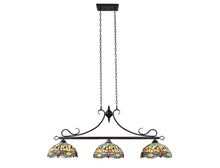 Load image into Gallery viewer, RADIANCE goods Dragonfly Tiffany-Style Dark Bronze 3 Light Island Pendant 48" Wide