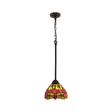 Load image into Gallery viewer, RADIANCE goods Dragonfly Tiffany-style Dark Bronze 1 Light Mini Pendant 8" Wide