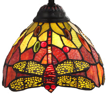 Load image into Gallery viewer, RADIANCE goods Dragonfly Tiffany-style Dark Bronze 1 Light Mini Pendant 8" Wide