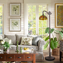 Load image into Gallery viewer, RADIANCE goods Dragonfly Tiffany-style Dark Bronze 1 Light Reading Floor Lamp 11" Wide/65" Tall