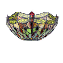 Load image into Gallery viewer, RADIANCE goods Dragonfly Tiffany-style Dark Bronze 1 Light Wall Sconce 12" Wide