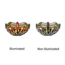 Load image into Gallery viewer, RADIANCE goods Dragonfly Tiffany-style Dark Bronze 1 Light Wall Sconce 12" Wide