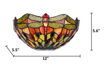 Load image into Gallery viewer, RADIANCE goods Dragonfly Tiffany-style Dark Bronze 1 Light Wall Sconce 12" Wide