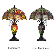 Load image into Gallery viewer, RADIANCE goods Tiffany-style Dark Bronze 3 Light Double Lit Table Lamp 16" Shade