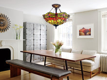 Load image into Gallery viewer, RADIANCE goods Dragonfly Tiffany-style Dark Bronze 2 Light Semi-Flush 16" Wide