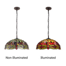Load image into Gallery viewer, RADIANCE goods Tiffany-style Blackish Bronze 3 Light Hanging Pendant 18" Wide