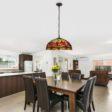 Load image into Gallery viewer, RADIANCE goods Tiffany-style Blackish Bronze 3 Light Hanging Pendant 18" Wide