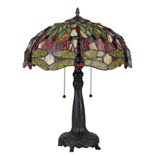 Load image into Gallery viewer, RADIANCE goods Tiffany-style Dragonfly 2 Light Table Lamp 18" Shade