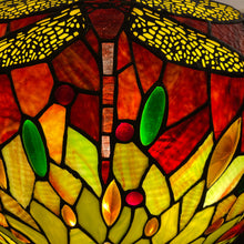 Load image into Gallery viewer, RADIANCE goods Dragonfly Tiffany-style Dark Bronze 3 Light Inverted Pendant 18" Wide