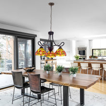 Load image into Gallery viewer, RADIANCE goods Dragonfly Tiffany-style Dark Bronze 3 Light Mini Chandelier 24" Wide