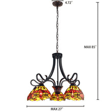 Load image into Gallery viewer, RADIANCE goods Dragonfly Tiffany-style Dark Bronze 5 Light Large Chandelier 27" Wide