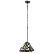 Load image into Gallery viewer, RADIANCE goods Mission Tiffany-style Blackish Bronze 1 Light Mini-Pendant 8" Wide
