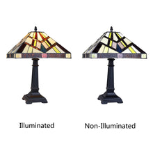 Load image into Gallery viewer, RADIANCE goods Mission Tiffany-Style Blackish Bronze 1 Light Table Lamp 12" Wide