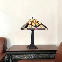 Load image into Gallery viewer, RADIANCE goods Mission Tiffany-Style Blackish Bronze 1 Light Table Lamp 12" Wide