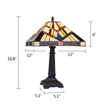 Load image into Gallery viewer, RADIANCE goods Mission Tiffany-Style Blackish Bronze 1 Light Table Lamp 12" Wide