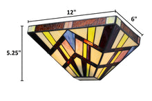 Load image into Gallery viewer, RADIANCE goods Mission Tiffany-style Blackish Bronze 1 Light Wall Sconce 12" Wide