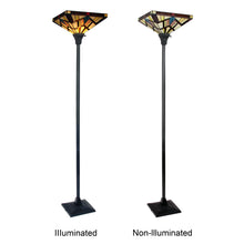 Load image into Gallery viewer, RADIANCE goods Mission Tiffany-style Dark Bronze 1 Light Torchiere Lamp 14" Shade/69" Tall