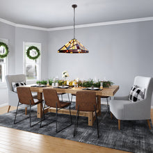 Load image into Gallery viewer, RADIANCE goods Mission Tiffany-style Blackish Bronze 2 Light Pendant 18" Wide