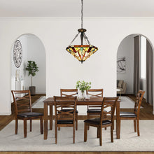 Load image into Gallery viewer, RADIANCE goods Mission-Style Blackish Bronze 3-Light Inverted Pendant 22" Wide