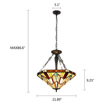 Load image into Gallery viewer, RADIANCE goods Mission-Style Blackish Bronze 3-Light Inverted Pendant 22" Wide