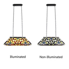 Load image into Gallery viewer, RADIANCE goods Mission Tiffany-Style 3 Light Island Pendant 28" Wide